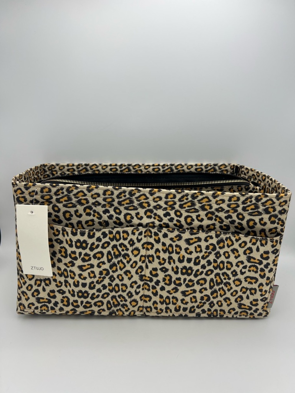Leopard Print Organizer Insert - Beige, Black & Gold Accents